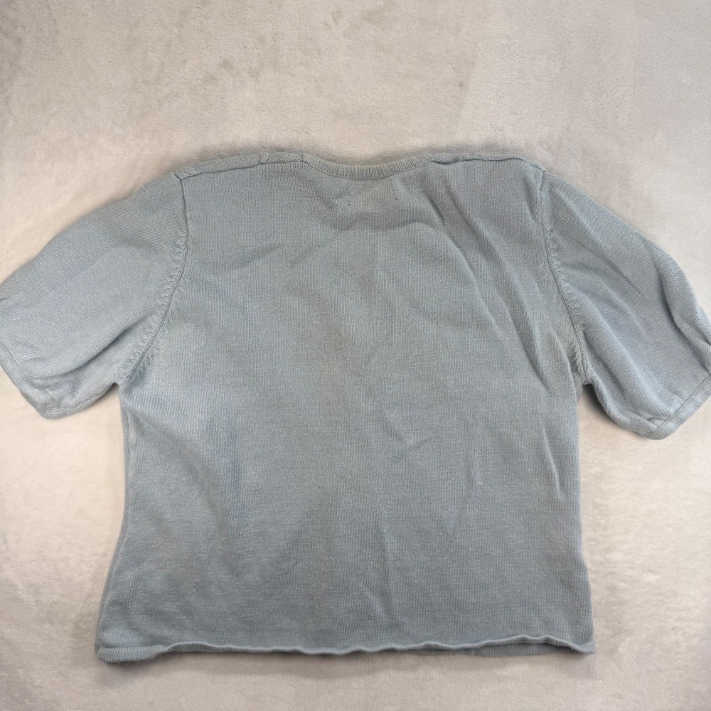 Susan Bristol Cardigan Sweater Short Sleeve Embroidered Knit Top XL‎ - Flawed - Picture 12 of 13